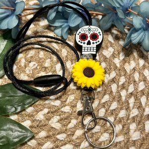 Sugar Skull Day of the Dead Lanyard